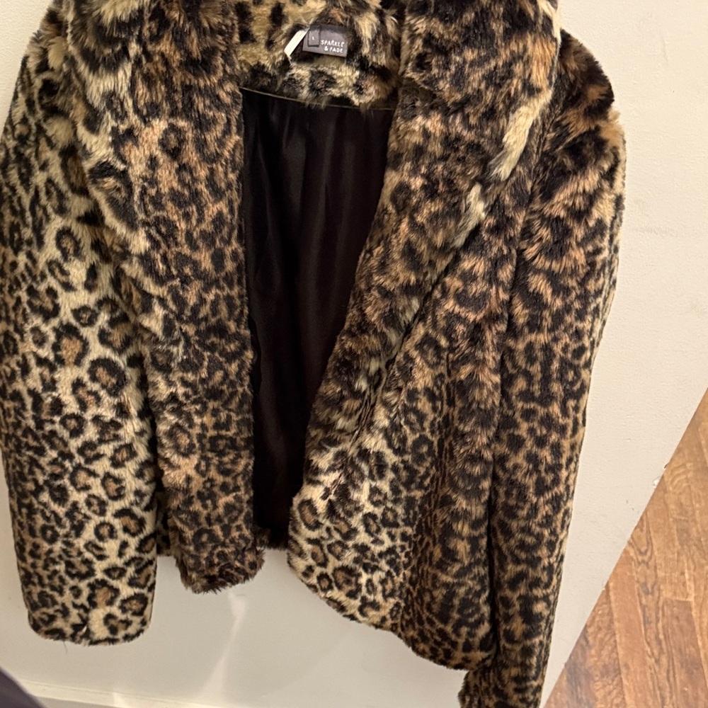 Nasty Gal Animal Print Teddy Jacket
